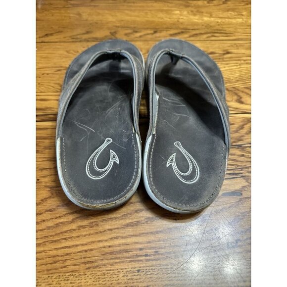 OluKai Ikoi Men\'s Flip Flop Sandal, Size 8 - Brown Excellent Condition main image 4